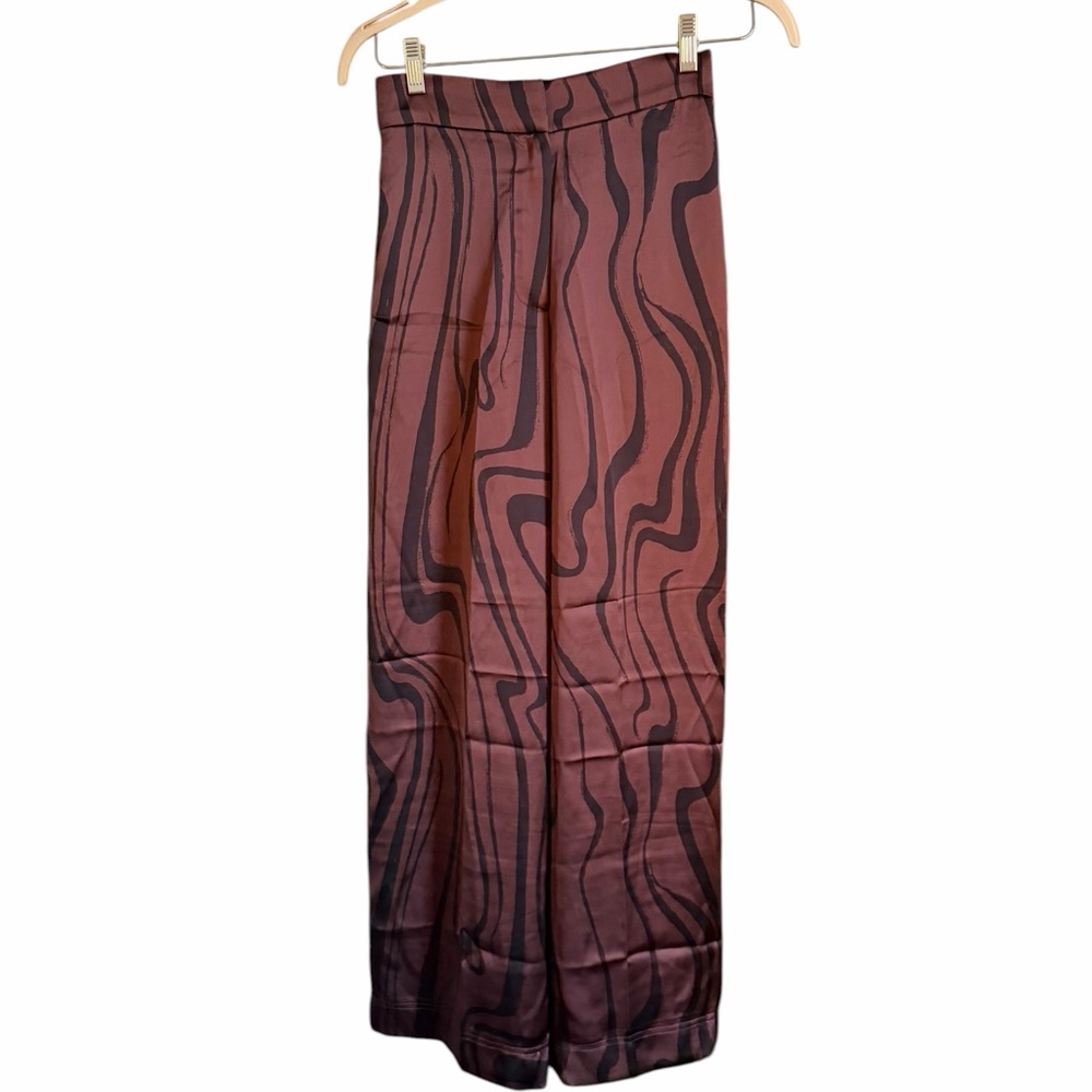 House of Harlow 1960 Wide-Leg Brown Marble Print Pants Set Women’s Size Small - Picture 5 of 8